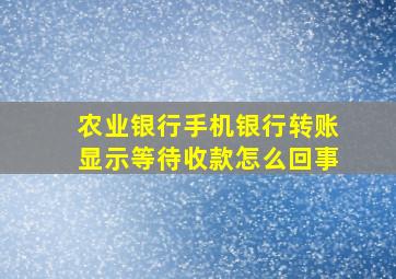 农业银行手机银行转账显示等待收款怎么回事