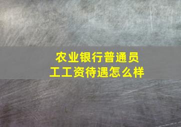 农业银行普通员工工资待遇怎么样