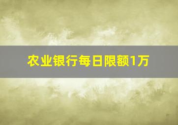 农业银行每日限额1万