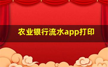 农业银行流水app打印