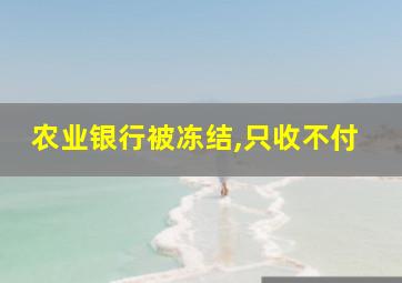 农业银行被冻结,只收不付