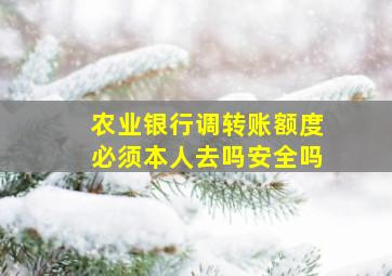 农业银行调转账额度必须本人去吗安全吗