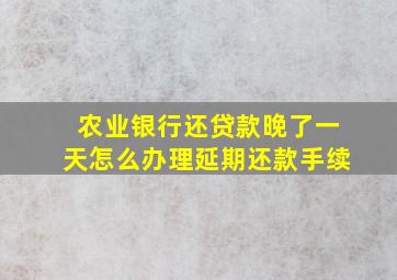 农业银行还贷款晚了一天怎么办理延期还款手续