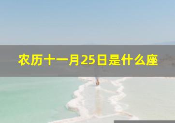 农历十一月25日是什么座