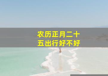 农历正月二十五出行好不好