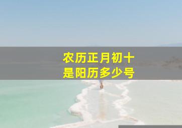 农历正月初十是阳历多少号