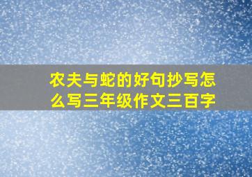 农夫与蛇的好句抄写怎么写三年级作文三百字