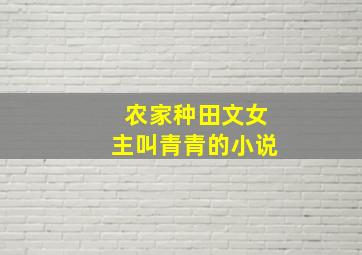 农家种田文女主叫青青的小说