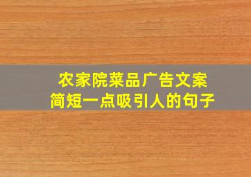 农家院菜品广告文案简短一点吸引人的句子