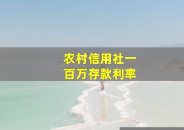 农村信用社一百万存款利率