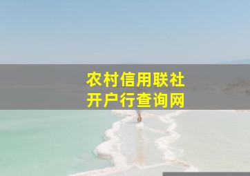 农村信用联社开户行查询网