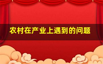 农村在产业上遇到的问题