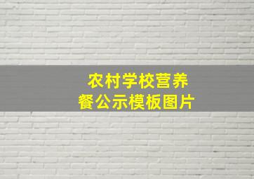 农村学校营养餐公示模板图片