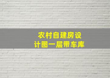 农村自建房设计图一层带车库