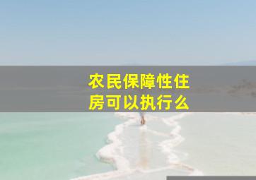 农民保障性住房可以执行么