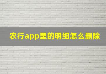 农行app里的明细怎么删除