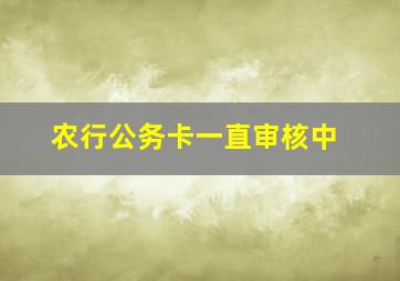 农行公务卡一直审核中