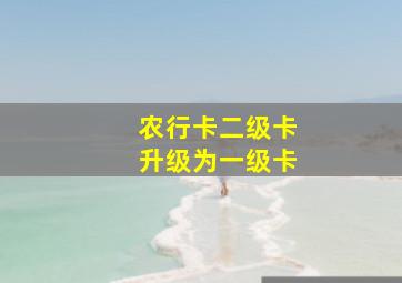 农行卡二级卡升级为一级卡