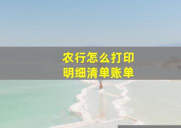 农行怎么打印明细清单账单