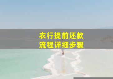 农行提前还款流程详细步骤