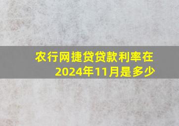 农行网捷贷贷款利率在2024年11月是多少