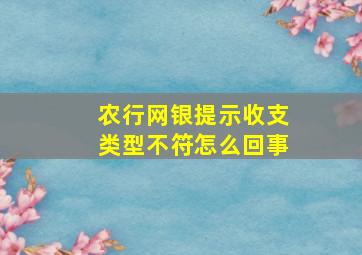 农行网银提示收支类型不符怎么回事