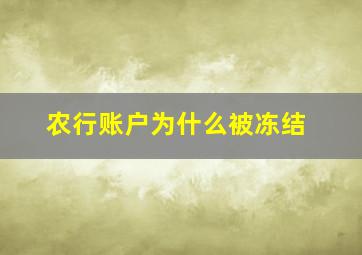 农行账户为什么被冻结