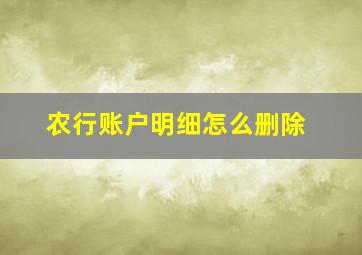 农行账户明细怎么删除