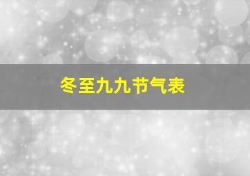 冬至九九节气表