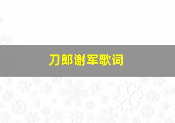 刀郎谢军歌词