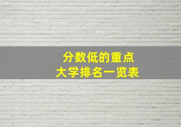 分数低的重点大学排名一览表