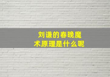 刘谦的春晚魔术原理是什么呢