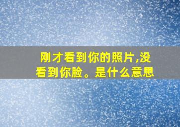 刚才看到你的照片,没看到你脸。是什么意思