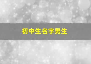 初中生名字男生