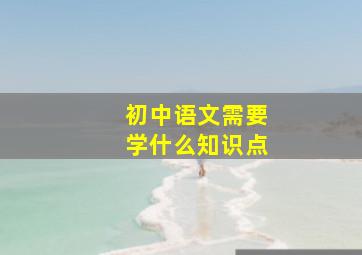 初中语文需要学什么知识点