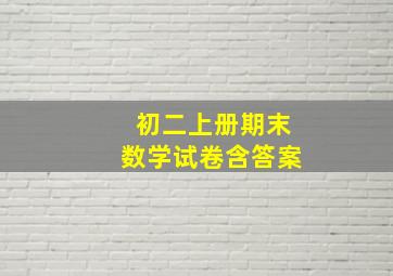 初二上册期末数学试卷含答案