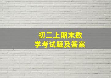 初二上期末数学考试题及答案