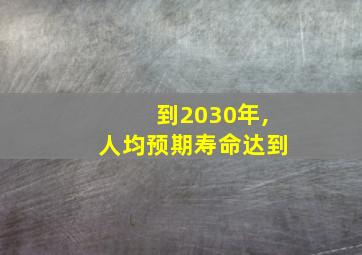 到2030年,人均预期寿命达到