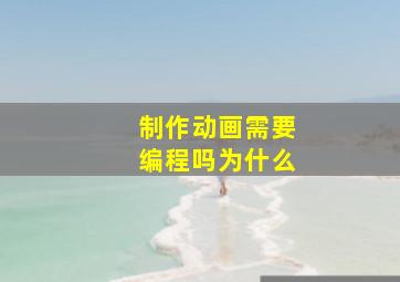 制作动画需要编程吗为什么