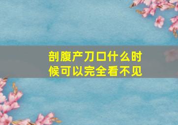 剖腹产刀口什么时候可以完全看不见