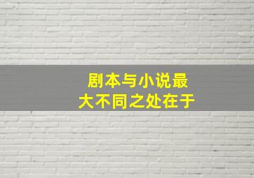 剧本与小说最大不同之处在于