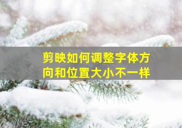 剪映如何调整字体方向和位置大小不一样