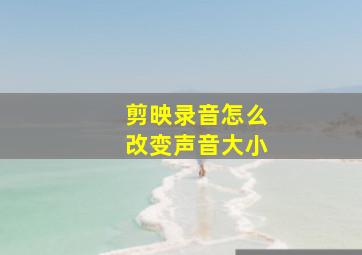 剪映录音怎么改变声音大小