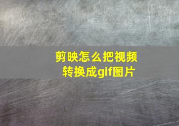 剪映怎么把视频转换成gif图片