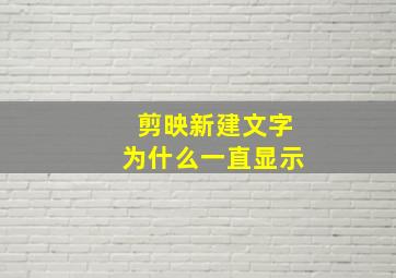 剪映新建文字为什么一直显示