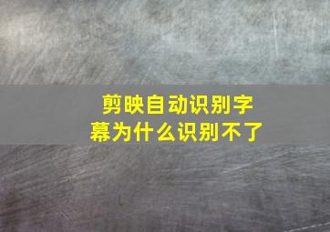 剪映自动识别字幕为什么识别不了