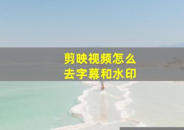 剪映视频怎么去字幕和水印