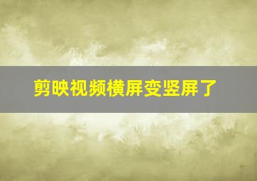 剪映视频横屏变竖屏了