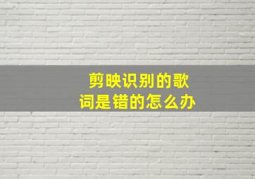 剪映识别的歌词是错的怎么办