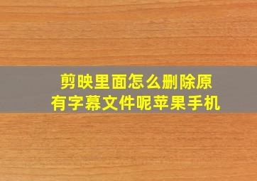 剪映里面怎么删除原有字幕文件呢苹果手机